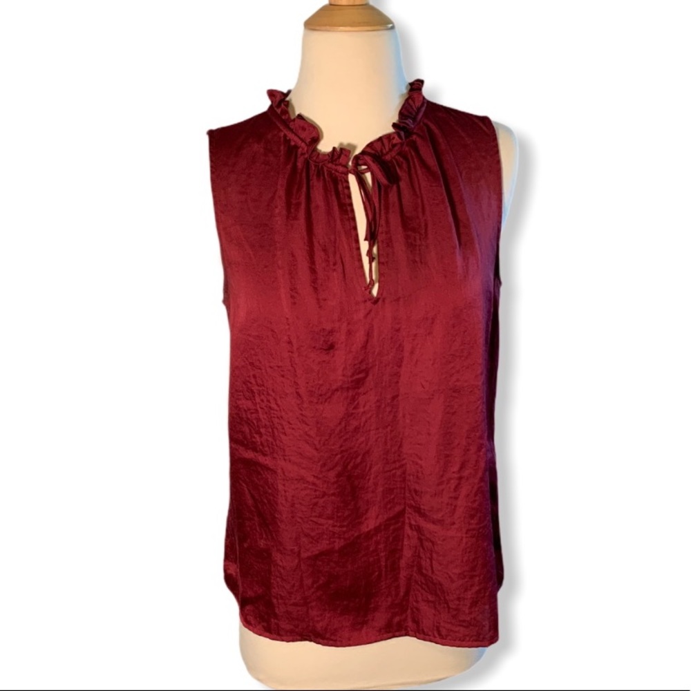 LOFT Shell with Ruffled Neckline, M